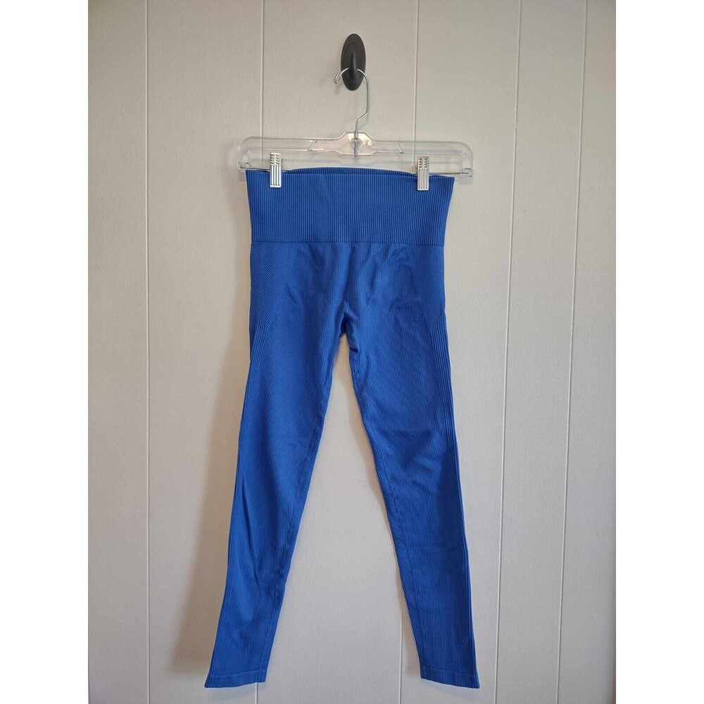 Women's Blue Ribbed Seamless Active Leggings Size XS